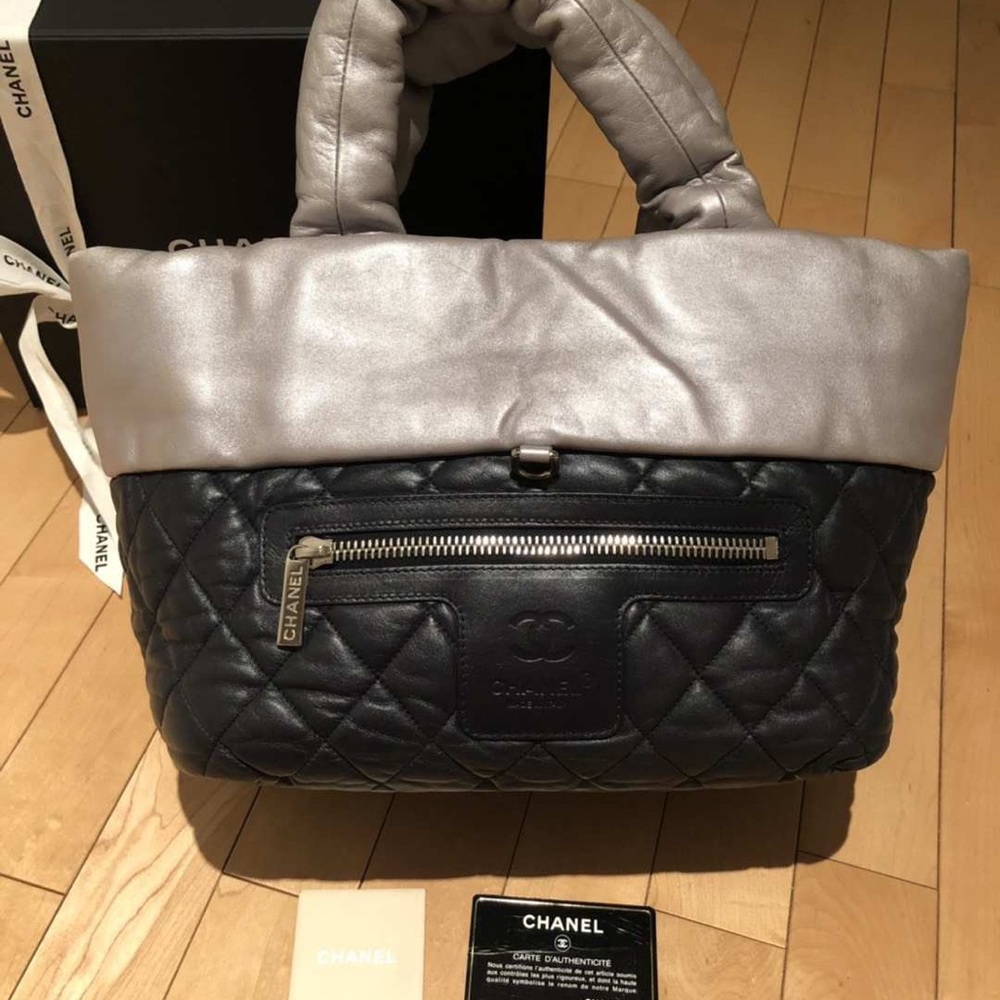 Auth Chanel coco cacoon reversible tote